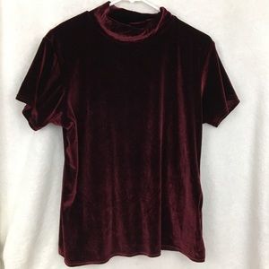 ❤️ 5/$25 Vintage Red Maroon Velvet Top Shirt
